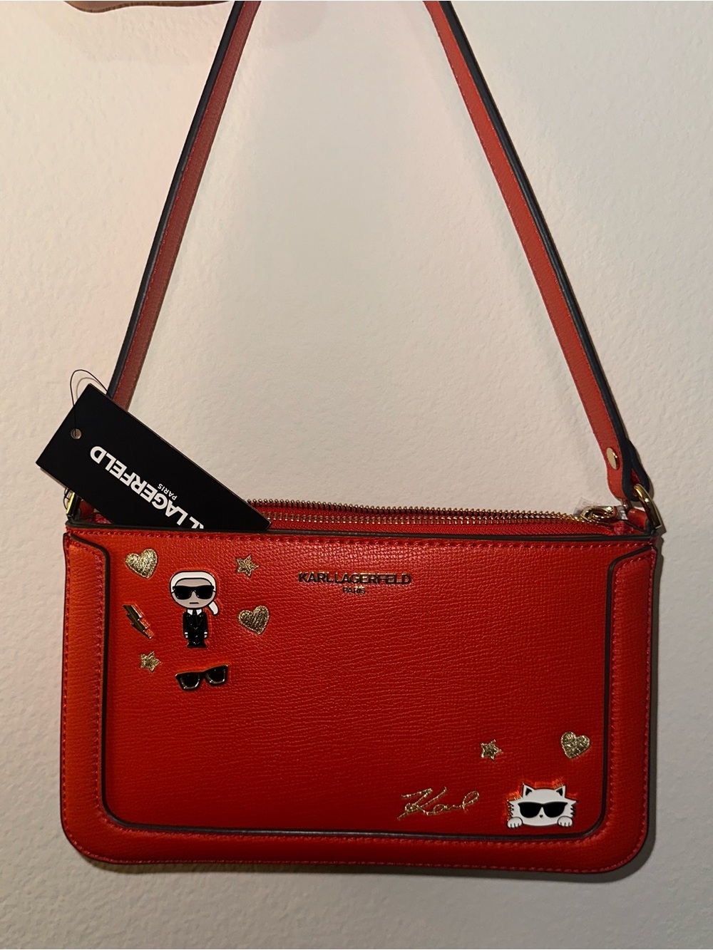 Karl Lagerfeld Red ❤️ Choupette Cat Shoulder Bag NWT